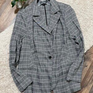 Size 16 Black White Plaid Blazer
